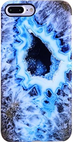 Phone Case Slim Case, iPhone 7/8 Plus Case,Agate blue gold,Rocking Giraffe Shock Absorption Plastic Hard Back Cover Phone Case for iPhone 7/8 Plus 5.5inch