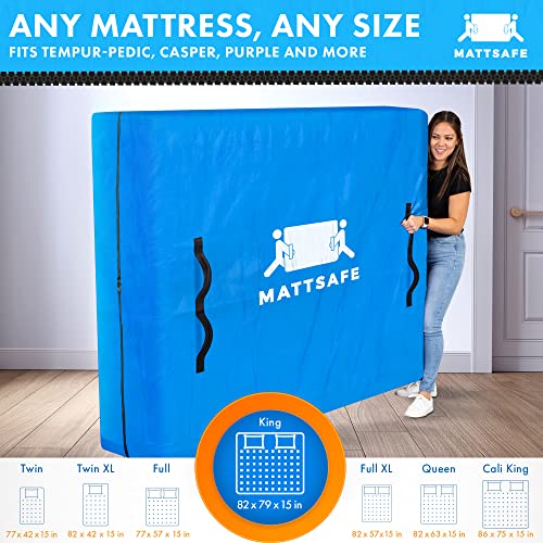 MattSafe Mattress Bags for Moving and Storage (King Size) Mattress Cover for Moving Heavy