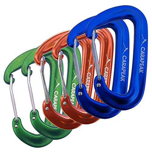 Carapeak 12kn mini wiregate aluminum lightweight 6 pack…