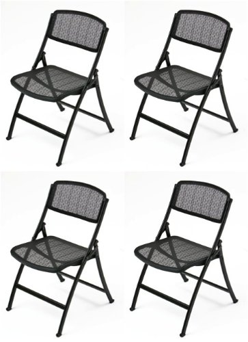 UPC 852364002011, Mity-Lite MESH ONE Folding Guest Chair, Black, 4 pack