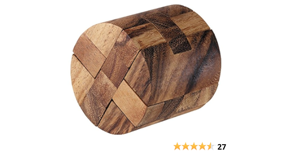 Logica Puzzles Art Magic Cylinder 3d Brain Teaser In Fine Wood Difficulty 4 6 Extreme Leonardo Da Vinci Collection Toys Games Amazon Com