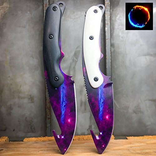 2 PC CSGO Hunting Fixed Blade GUT KNIFE Full Tang GALAXY Tactical Bowie SET (Limited Edition)