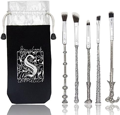 Wizard Wand Potter Makeup Brushes set with Gift Bag Efforty 5pcs Metal Magic Eye Shadow Eyeliner Blending Pencil Lip Brush Beauty Tools