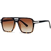 AIEYEZO Square Aviator Sunglasses for Women Men Fashion Retro Square Sun Glasses Classic Aviator Shades