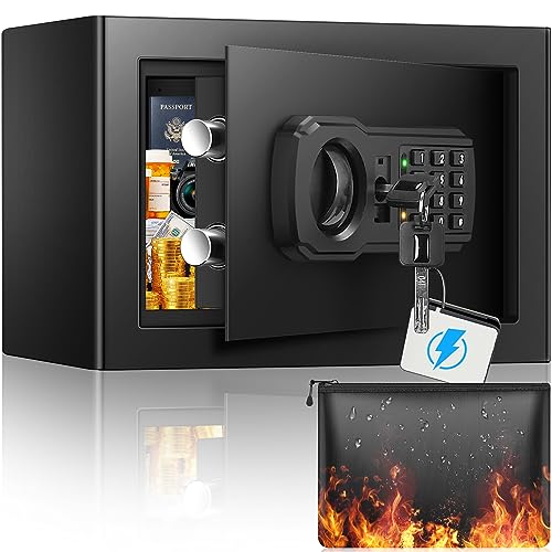 Mitlvge 0.5 Cu ft Small Fireproof Safes for Home, Fire Safety Box with ...