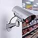 Fake Cameras for Outdoor, Dummy Camera CCTV Surveillance System with Realistic Red Blinking Lights and Warning Sticker for Home Businesses (4, Silver)