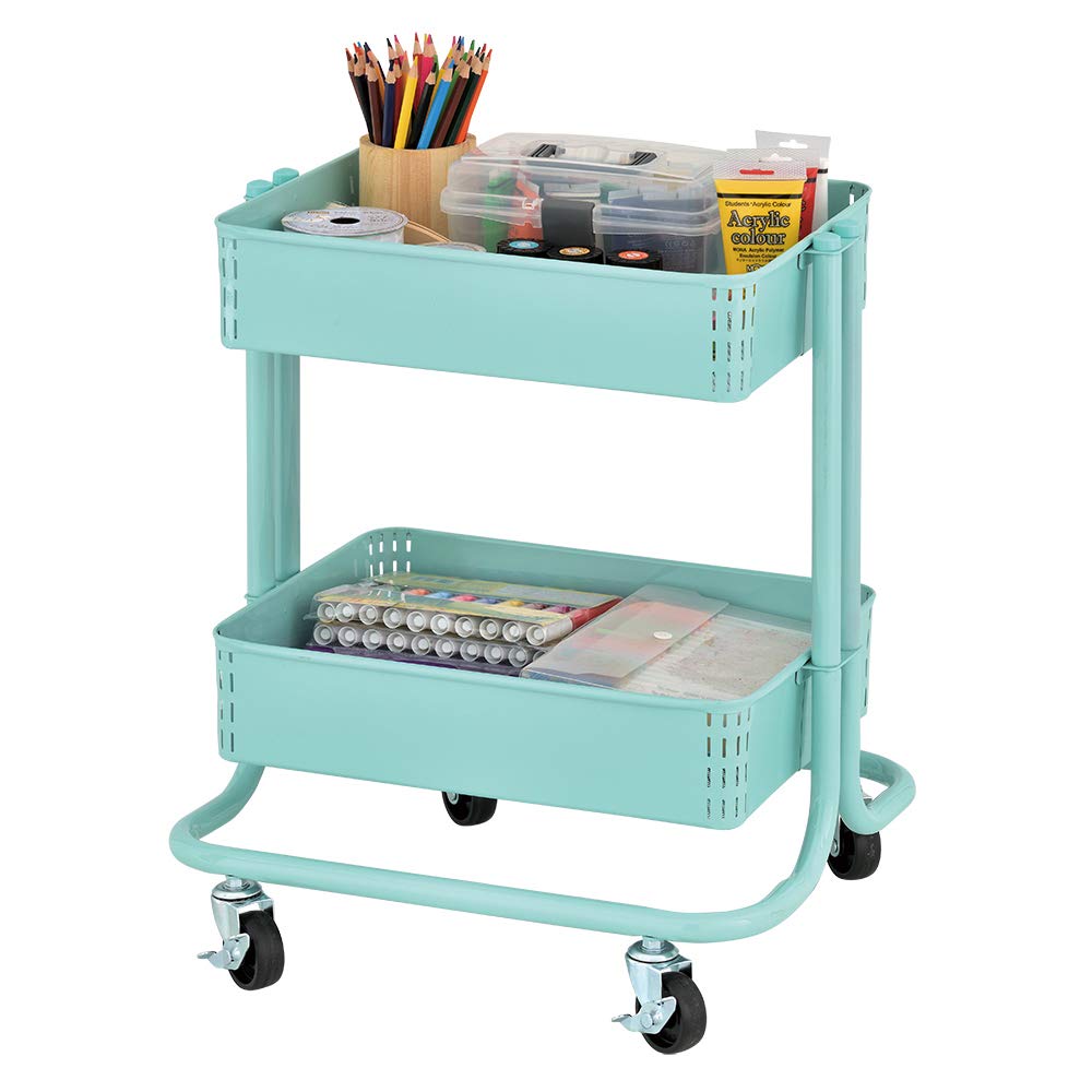 ECR4Kids 2-Tier Metal Rolling Utility Cart - Under