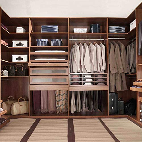 meqution Coat Hanger 8-Pack, Wood Hangers Trouser Hangers Extra Wide Shoulder Wooden Hangers for Heavy Coat, Sweater, Skirt, Suit, Pants, Retro Finish (Walnut Finish)