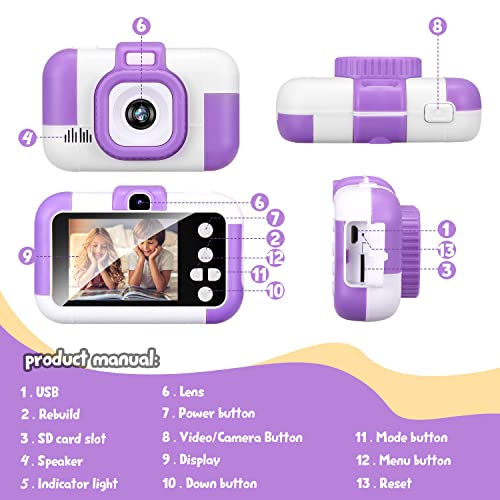 SUZIYO Children Camera, Birthday Electronic Toys for Kids, Upgrade Toddlers Selfie Digital