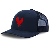 Custom Mesh Cap Hat Embroidered Red Rooster in A Poultry Embroidery Trucker Hats for Men & Women Cotton
