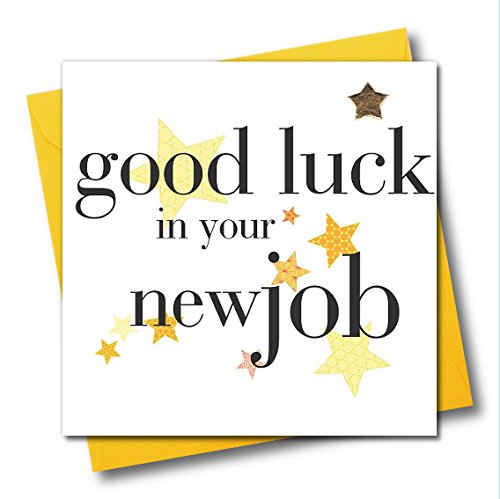 Claire Giles Greeting Cards, New Job Card, Congratulations and Good Luck Greeting Card, Embellished with a padded star