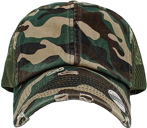 KBETHOS Vintage Washed Distressed Cotton Dad Hat Baseball Cap Adjustable Polo Trucker Unisex Style Headwear