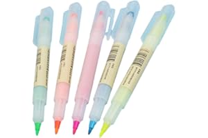 5pcs Writing 2 in 1 Highlighter Pen Japanese Stationery Cute Office School SuppliesUseful and Professional