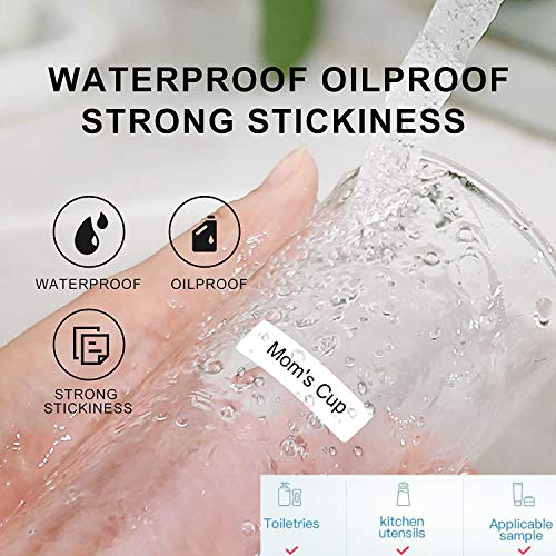 Portable Mini Handheld Thermal Label Printer, Wireless Bluetooth Label Maker USB Rechargeable for Office Home Store Organization (White, 1 Roll Paper)