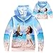 KIDHF Girls Zip Hoodie Moana Sweatshirt Children Coat Cartoon Jacket Outwear (Blue,120/5-6Y)