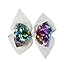 XIMA 12pcs 4.5inch Reversible Sequin Bows With Clips Grosgrain Ribbon Hair Bows Hairpin For Girls Hair Accessories (12pcs-Bows with clips)