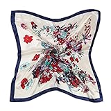 Oksale Women Floral Printed Square Scarf Kerchief Scarve Head Wrap Shawl (Blue)
