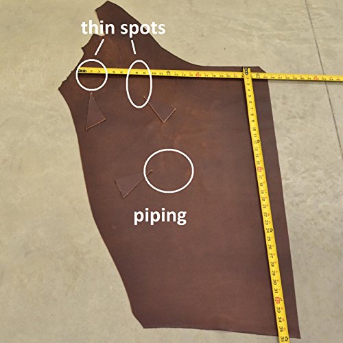 Leather Oil Tanned Project Pieces Walnut Brown 5.1SF Cow 6-6 1/2 oz Flat Grain-8 - Thumbnail 2