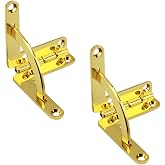 Geenite Zinc Alloy Box Hinge Cigar Case Furniture Hardware 90 Degree Folding Support Hinge for Jewelry Wine Wooden Box Connect Mount Golden Hinges 2 pcs (Gold)