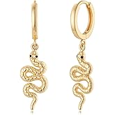 MYEARS Women Earrings Gold Huggie Hoop Dangle Drop 14K Gold Plated Small Simple Hypoallergenic Everyday Jewelry