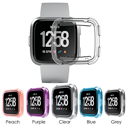 EZCO Fitbit Versa Case with Fitbit Versa Charger [3 +1 Pack], Exclusive Charging Cable (Can Charge with Case On), Soft TPU Protective Cover Shell Bumper Case Protector for Fitbit Versa Smartwatch - Thumbnail 3