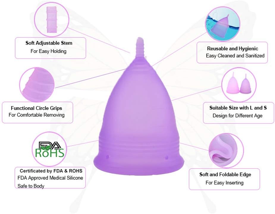 Super Soft Menstrual Cup Sensitive Cup, Medical Grade Silicone Period Cups - Image 5