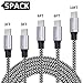 USB C Cable,XIAE 5Pack (3/3/6/6/10FT) Nylon Braided Fast Charging Cable Aluminum Housing Compatible with Samsung Galaxy S10 S9 Note 9 8 S8 Plus,LG V30 V20 G6,Google Pixel,Huawei P30/P20-Black&White
