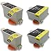 HarryWare Replacement Ink Cartridges 4(2xBlack,2xTri-colour)Compatible with Kodak 10 Pack of 4