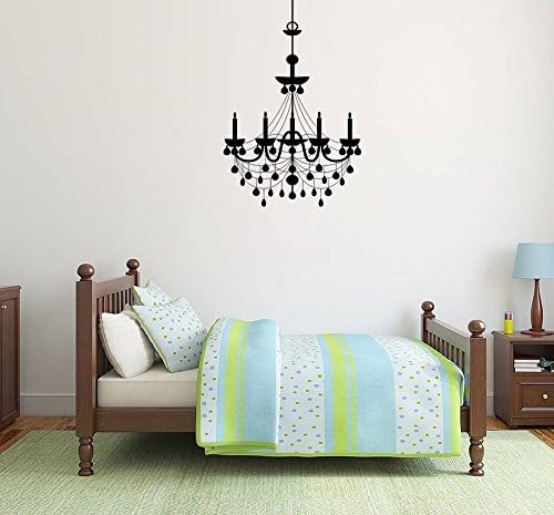 Hanging Chandelier Polyvinyl Black Wall Decal Stickers Easy Peel &amp; Stick Decor - Small/Mini
