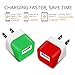 Charger, 5W 1A Certified Mini USB Universal Matte Portable Travel Power Adapter High Speed 1.0A Output for Apple iPhone Samsung HTC LG iPod Nokia (Colorful-6 Pack)