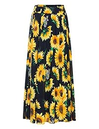 Faldas largas de gasa con estampado floral para dama