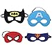 Dress up Costume Cape and Mask Set with Matching Shaped Rubber Wristbands and 1 Drawstring Bag for Kids, Birthday Party Children(8pcs for boy)