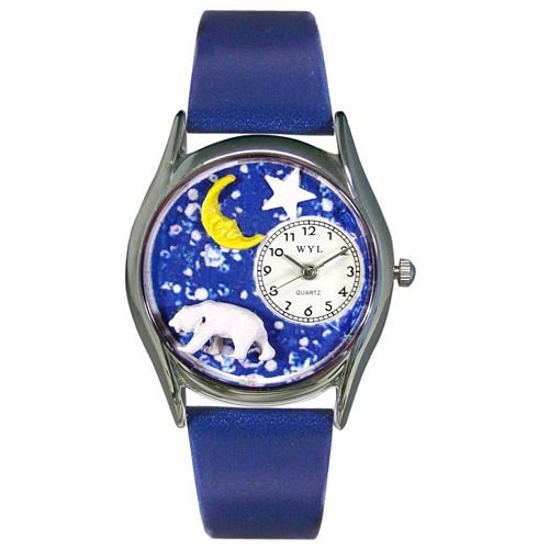 Whimsical Watches Women's S0150014 Polar Bear Royal Blue Leather Watch