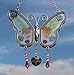 KY&BOSAM Gifts for Grandma Butterfly Suncatcher with Pressed Flower Wings and a Silver Grandma Heart Charm - Stain Glass Panels Grandma Gifts Wind Chime - Mothers Day Birthday Christmas