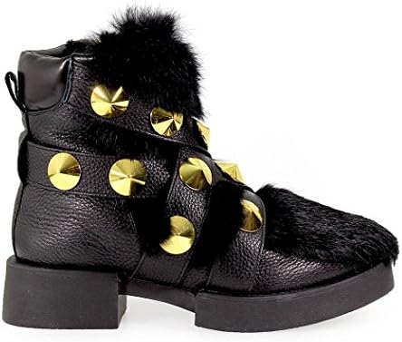 Kat Maconie Golden Studs Black Fur Lexi Women Boot FW 2017-2018