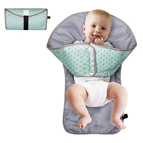2018 Deluxe Portable Clean Hands Changing Pad Diaper Clutch Changing Station  (Blue)
