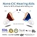 1 PAIR of Invisible Digital Hearing Amplifiers - Fit Completely in the Canal (CIC) Officially Invented by Nano Hearing Technologies in USA - Includes Left & Right Ear + 2 Batteries + 5 Earbuds