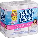 White Cloud Ultra Soft & Thick 3 Ply Bathroom Tissue 18 Giant Rolls=45 Regular Rolls