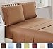 Lux Decor Collection Bed Sheet Set – 4 PC Bed Sheets - Brushed Microfiber - (Queen Size, Checkered Brown)