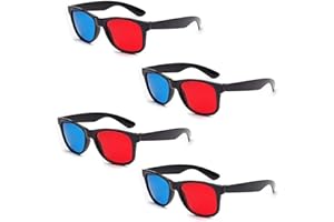 4Pcs Red and Blue 3D Glasses Universal TV Movie Dimensional Video Frame 3D Glasses DVD Game Glass 3D Style Glasses for 3D Mov
