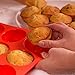12 Cup Silicone Muffin Pan & Silicone Baking Pan, Nonstick, Dishwasher, Microwave Safe, Red Bakeware (12)