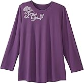 Women’s Open-Back Adaptive Long Sleeve Embellished Top