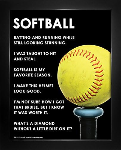 Framed Softball Bat 8โ x 10โ Sport Poster Print