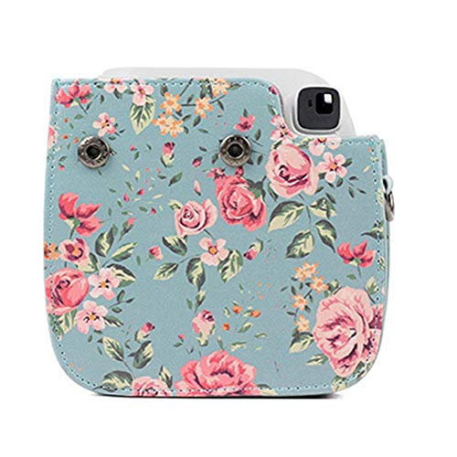 Camera Case Bag Floral PU Leather Camera Bag for Fujifilm Instax Mini 9 / Mini 8 / Mini 8+ Instant Film Camera