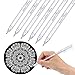 White Gel Ink Pens 0.8mm Fine Tip Artists Fine Point Gel Art Pen for Black Paper Drawing Illustration Art Design Supplies, Pack of 6