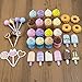 TEPSMIGO Plastic Ice Cream Play Food, 38 PCS Colored Pretend Toy Set Educational Gifts for Toddler Children Age 3+ Boys Girls