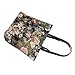 Signare Women’s Navy & Pink Fashion Canvas Tapestry Shoulder Tote Handbag, Travel Handbags for Shopper, Daily Purse Tote Bag with Peony Flower in Black (SHOU-PEO)