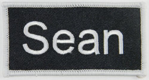 Sean Name Tag Patch Uniform ID Work Shirt Badge Embroidered Iron On Applique