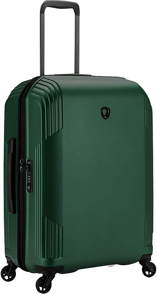 dark green luggage