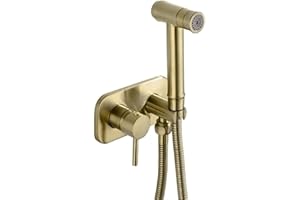 TRUSTMI Bathroom Concealed Hot and Cold Bidet Spray Set Hand Held Sprayer Shattaf Warm Water Toilet Attachment, Brushed Gold